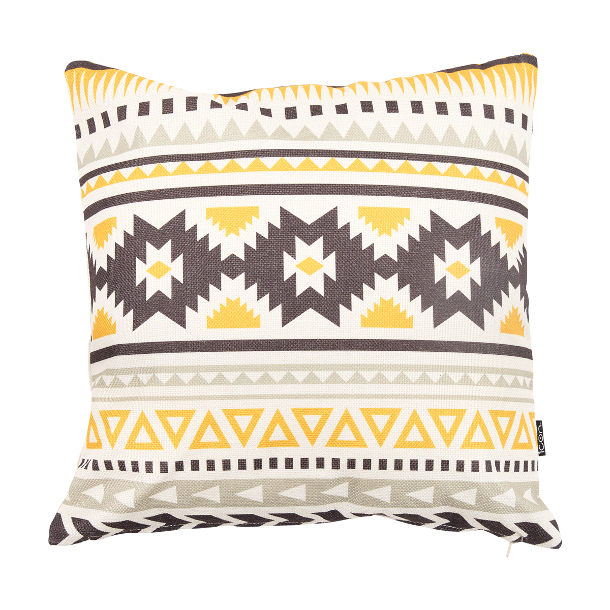 icon® Aztec Print Indoor-Outdoor Cushion, Ochre Yellow