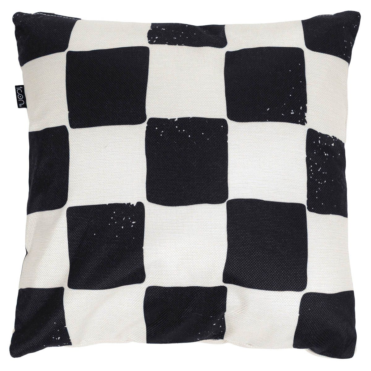 Checkerboard Indoor-Outdoor Cushion, Black & White