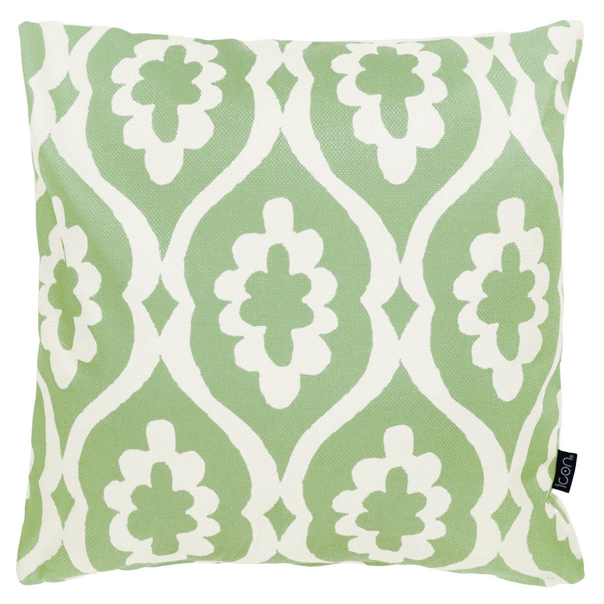 Damask Pattern Indoor-Outdoor Cushion, Green