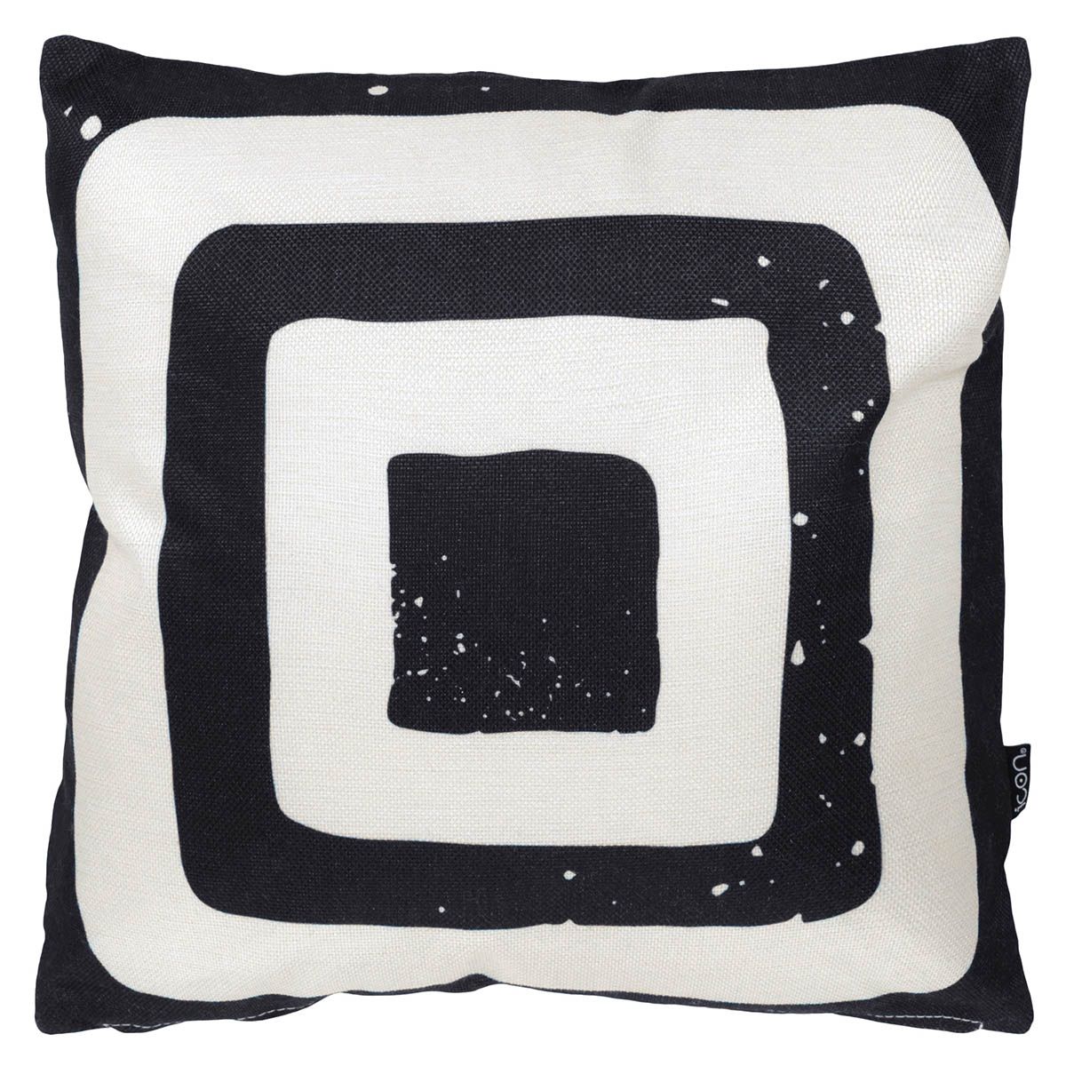 Square Print Indoor-Outdoor Cushion, Black & White