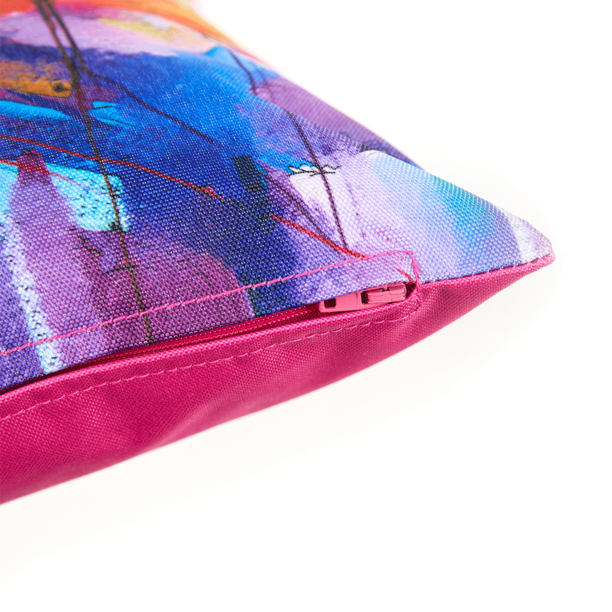 Oil Paint Floral Indoor-Outdoor Cushion, Multicolour