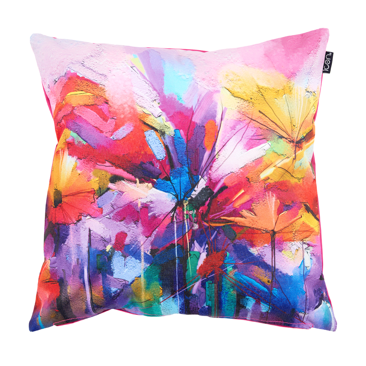 Oil Paint Floral Indoor-Outdoor Cushion, Multicolour