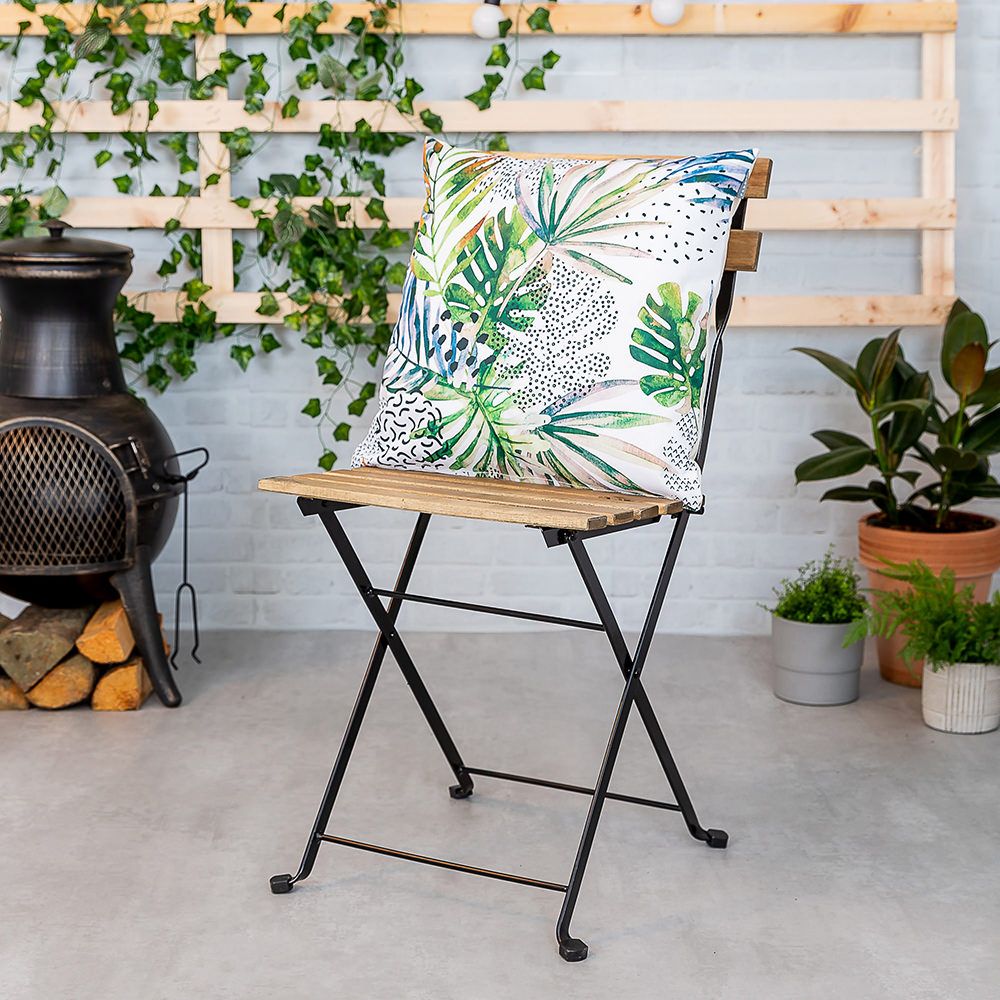 Watercolour Palm Print Outdoor Cushion Lifestyle