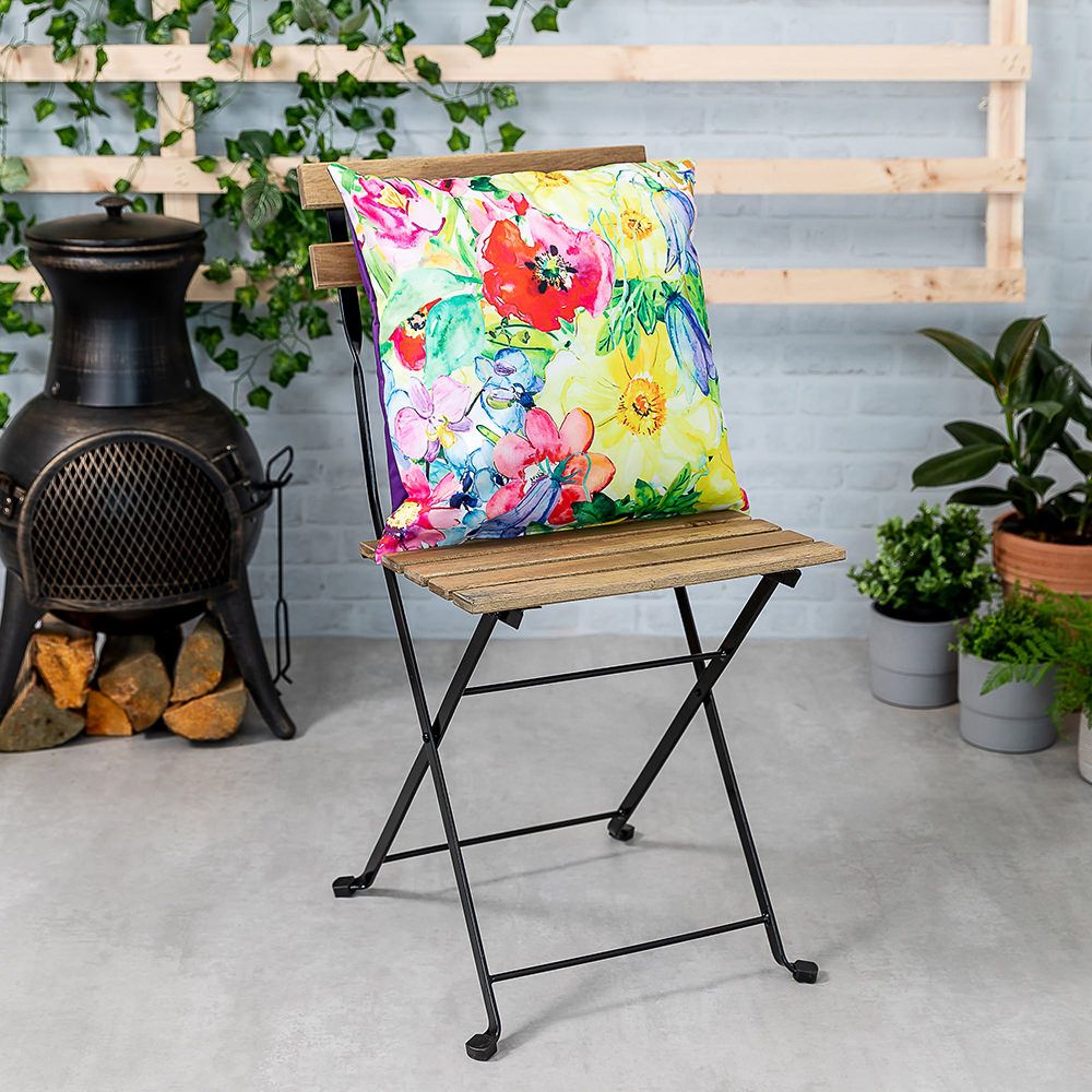 Painterly Floral Outdoor Cushion Lifestyle