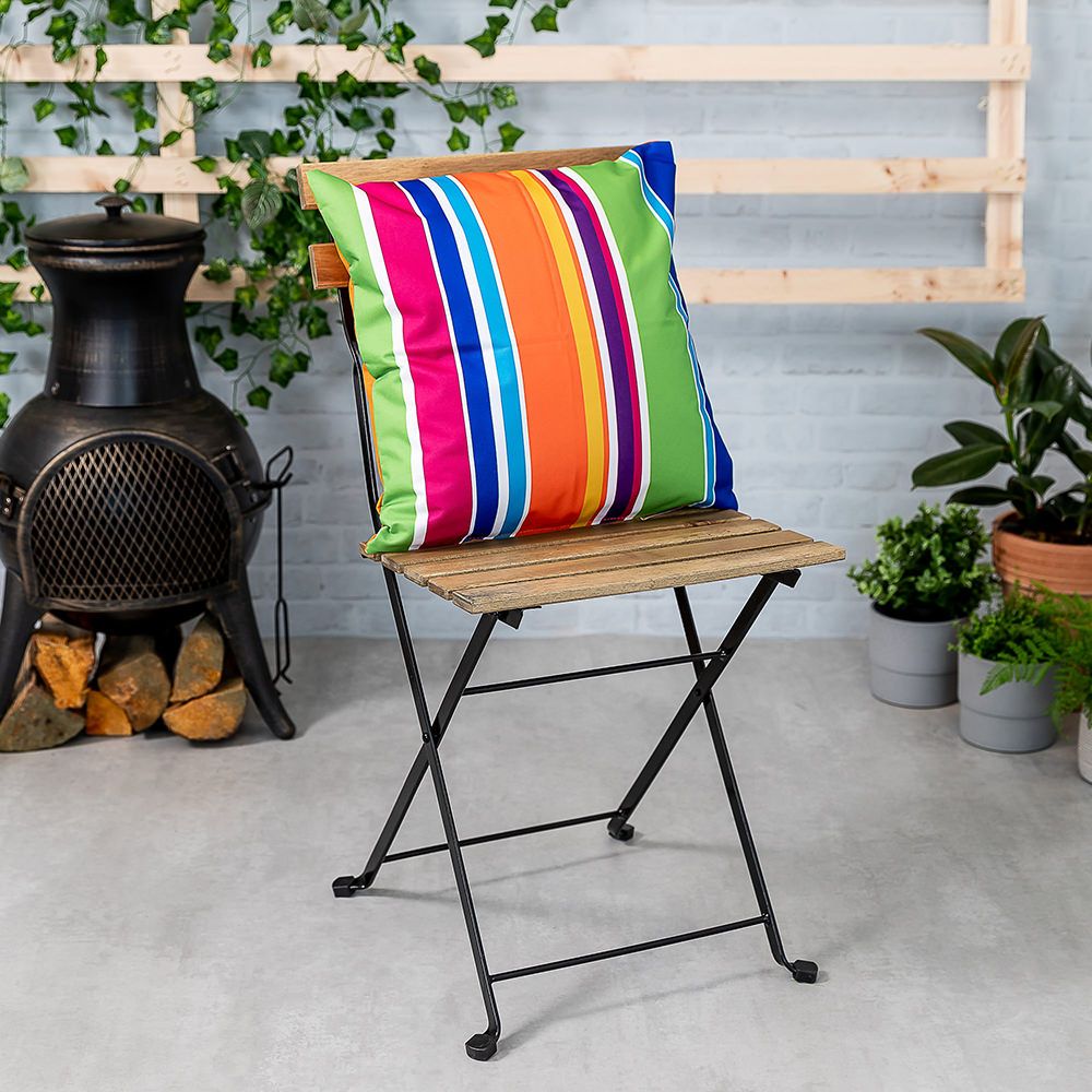 Technicolour Stripe Outdoor Cushion Lifestyle
