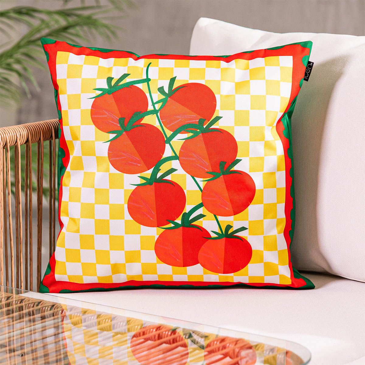 Italian Tomato Print Indoor-Outdoor Cushion