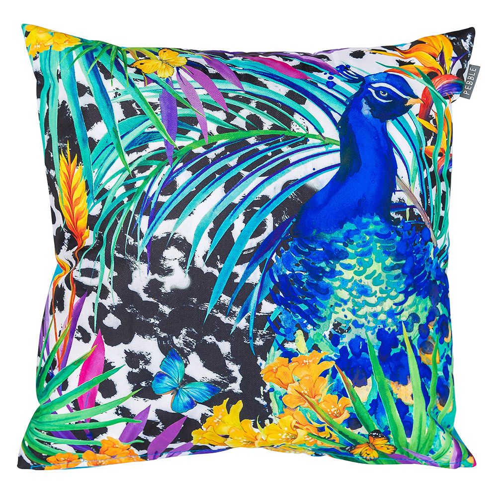 Tropical Peacock Outdoor Cushion