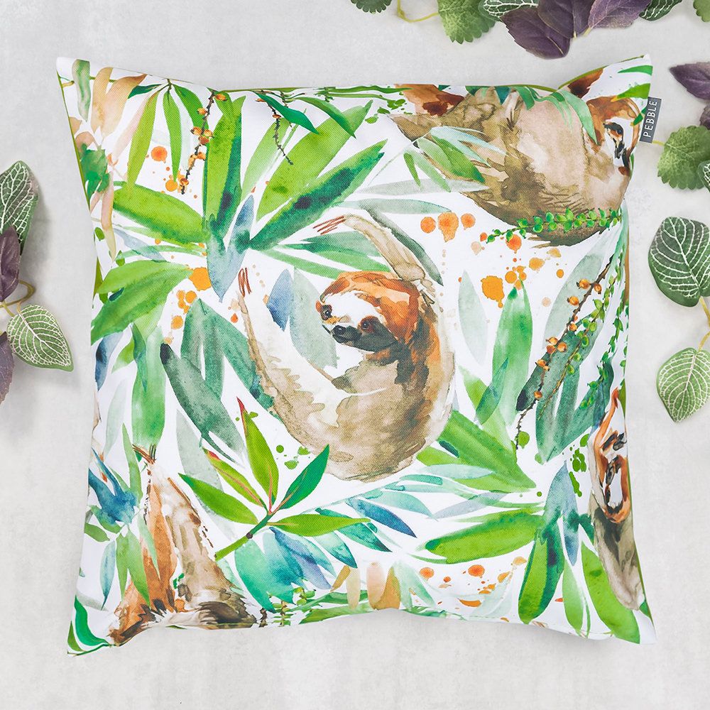 Sloth Tropical Outdoor Cushion Leaves