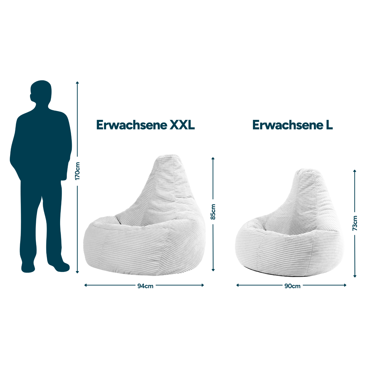 icon® Dalton Corduroy XL Recliner Bean Bag