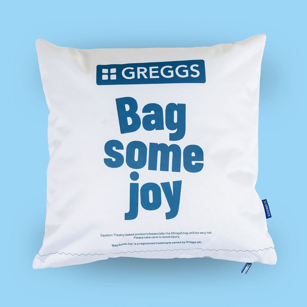 Greggs x Icon Square Packet Cushion