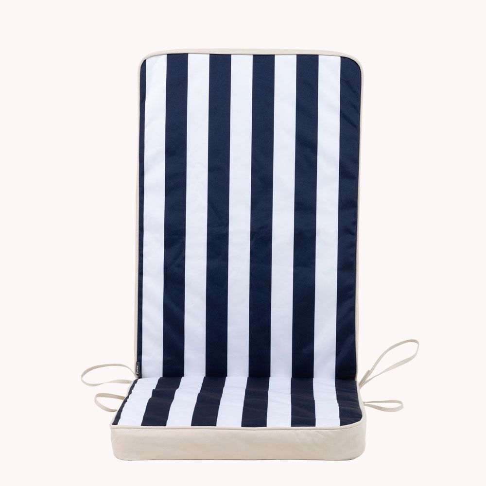 icon® Deck Stripe Outdoor High Back Seat Pad, Navy