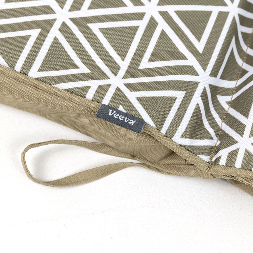 icon® Geometric Outdoor High Back Seat Pad, Olive Green