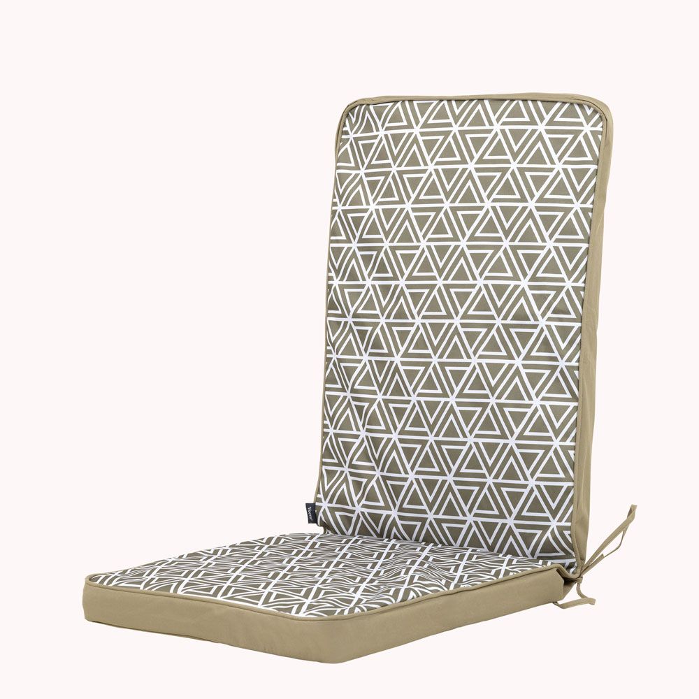 icon® Geometric Outdoor High Back Seat Pad, Olive Green