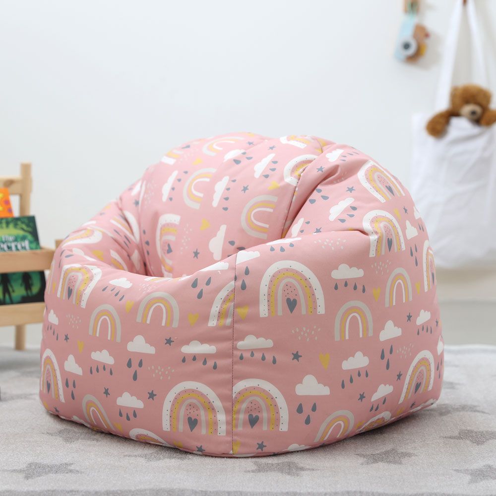 icon® Kids Rainbow Print Classic Bean Bag, Pink