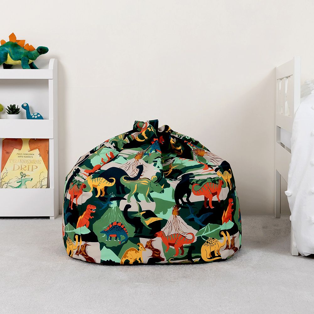 icon® Kids Dinosaur Print Classic Bean Bag, Green