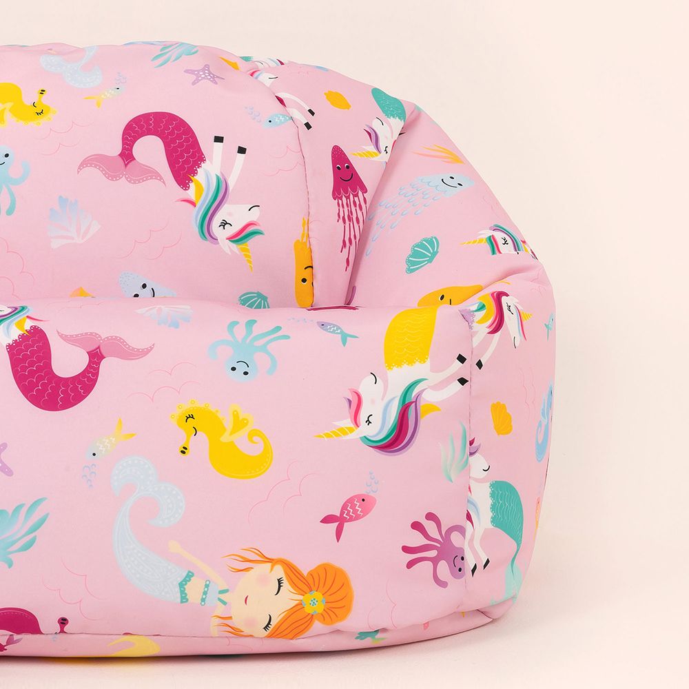 icon® Kids Mermaid Print Classic Bean Bag, Pink