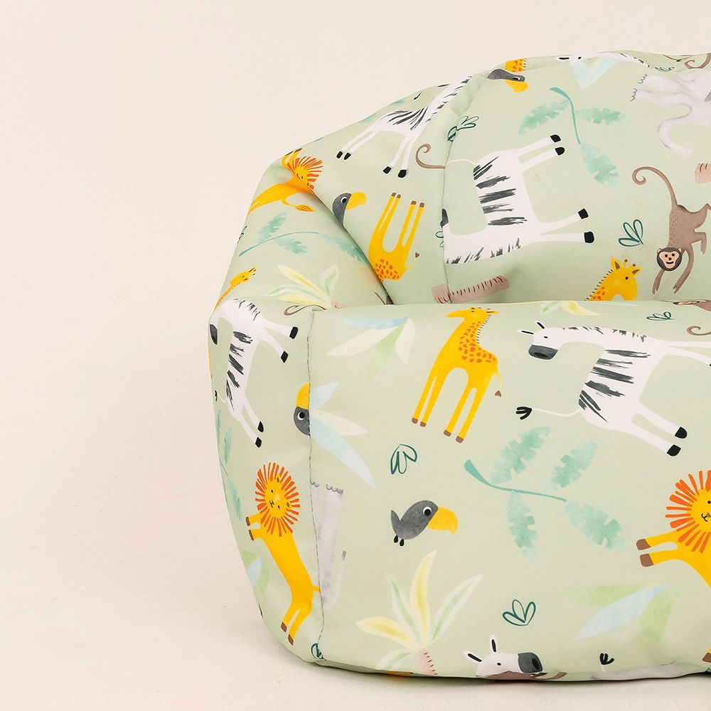 icon® Kids Animal Safari Print Classic Bean Bag, Green