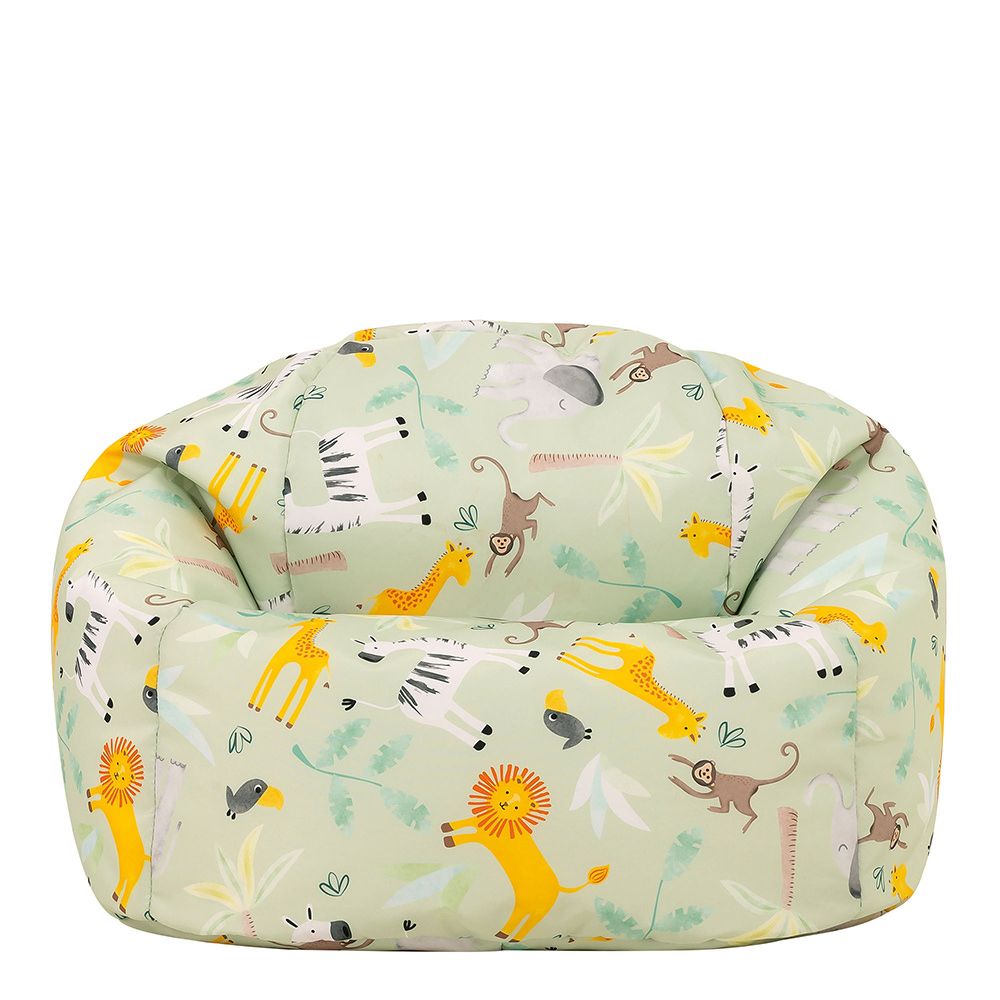 icon® Kids Animal Safari Print Classic Bean Bag, Green