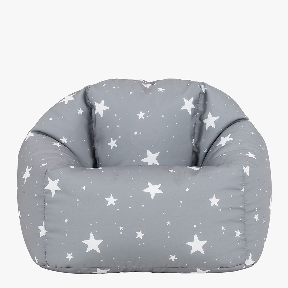 icon® Kids Star Print Classic Bean Bag, Grey