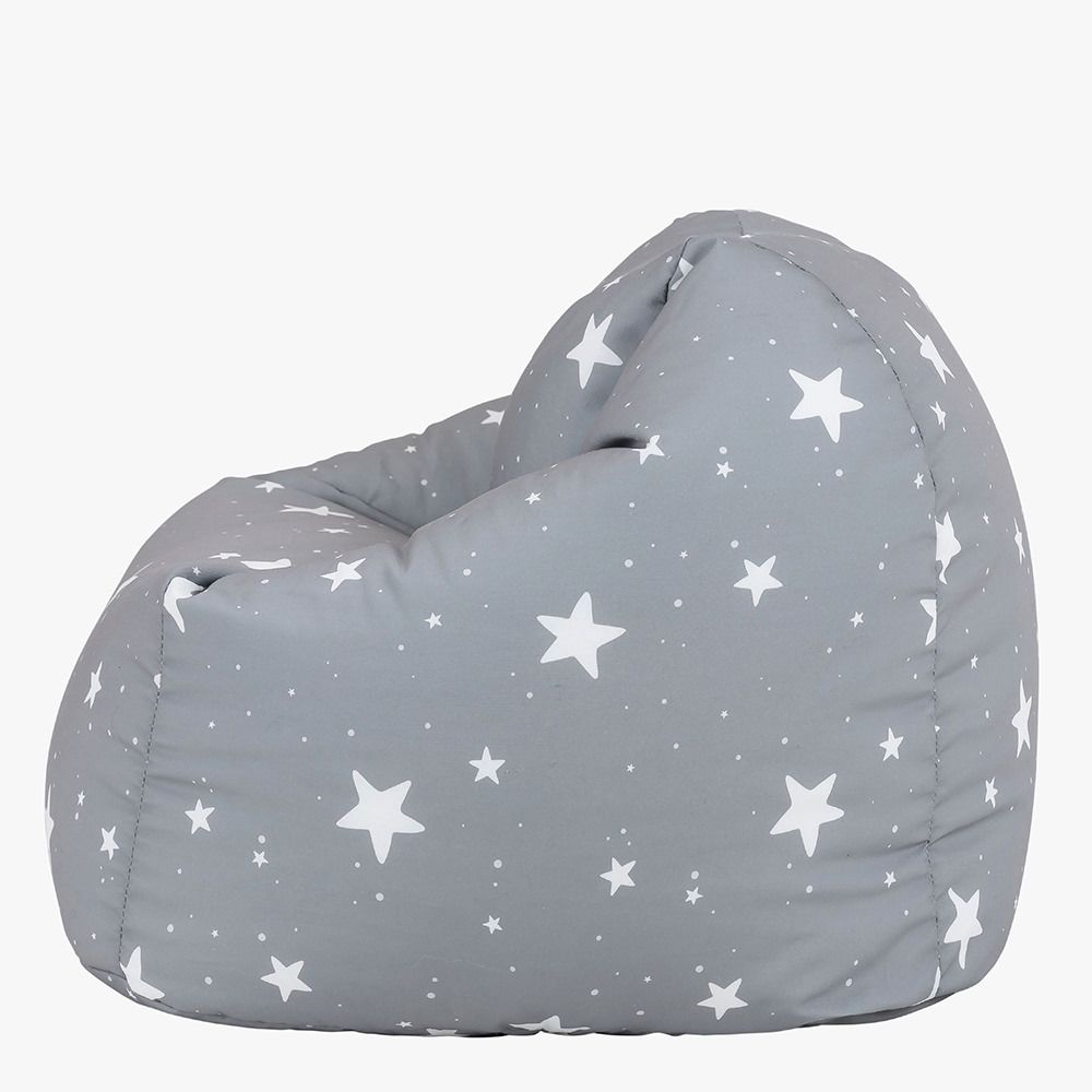 icon® Kids Star Print Classic Bean Bag, Grey