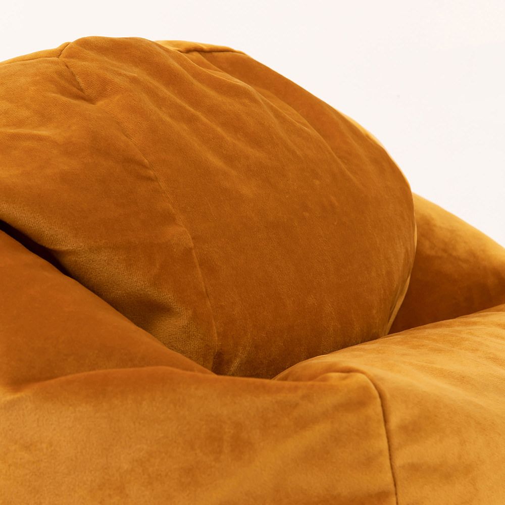 Kids Kingston Velvet Bean Bag, Ochre Yellow
