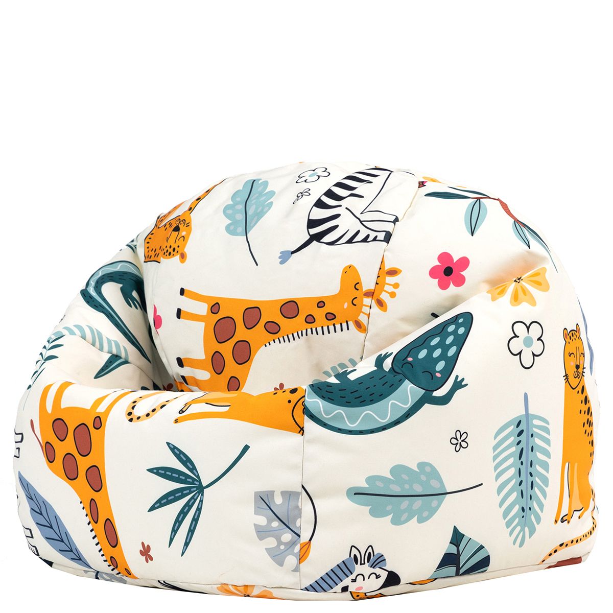 Icon Kids Animal Safari Print Classic Bean Bag, Multicolour