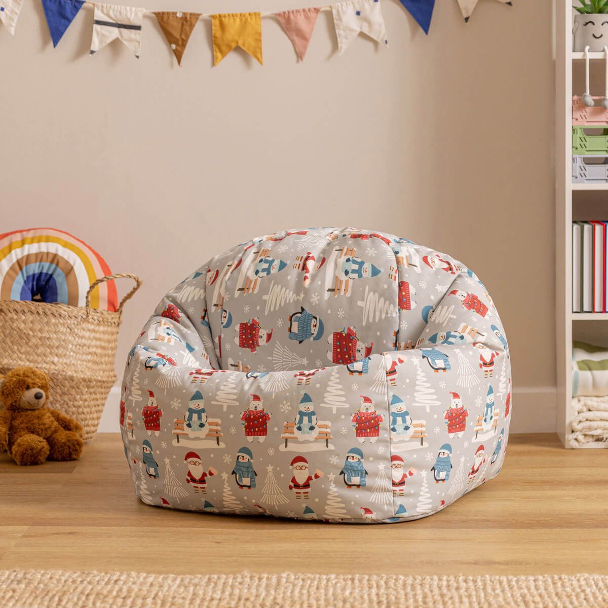 icon® Kids Festive Santa Claus Print Classic Bean Bag