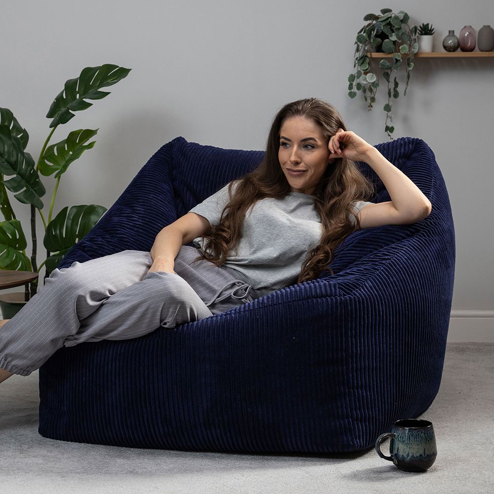 icon® Natalia Cord Armchair Bean Bag, Navy