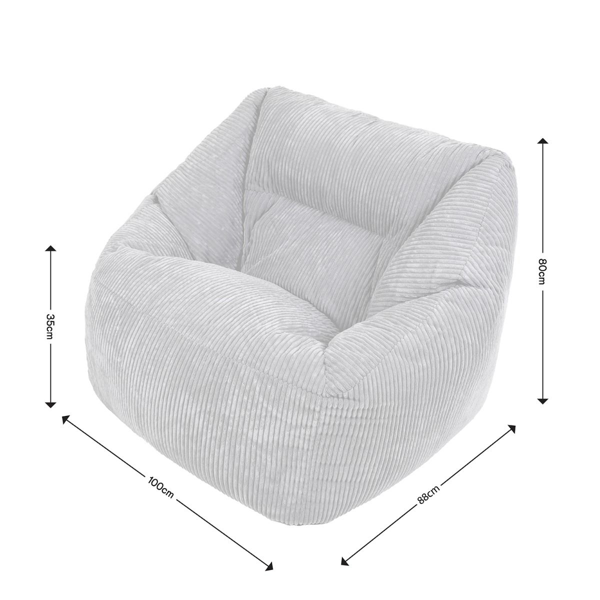 icon® Natalia Cord Armchair Bean Bag, Navy