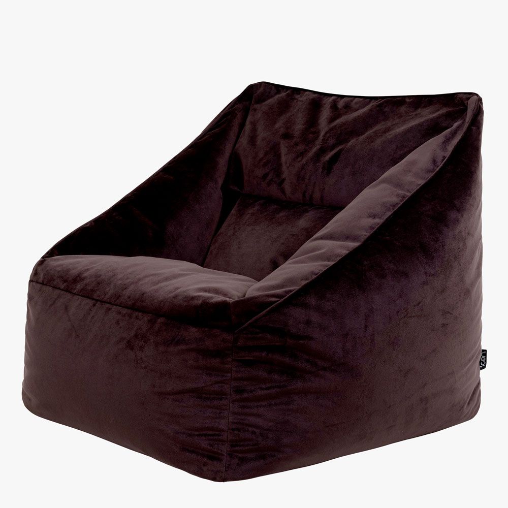 Natalia Velvet Armchair Bean Bag, Chocolate Brown