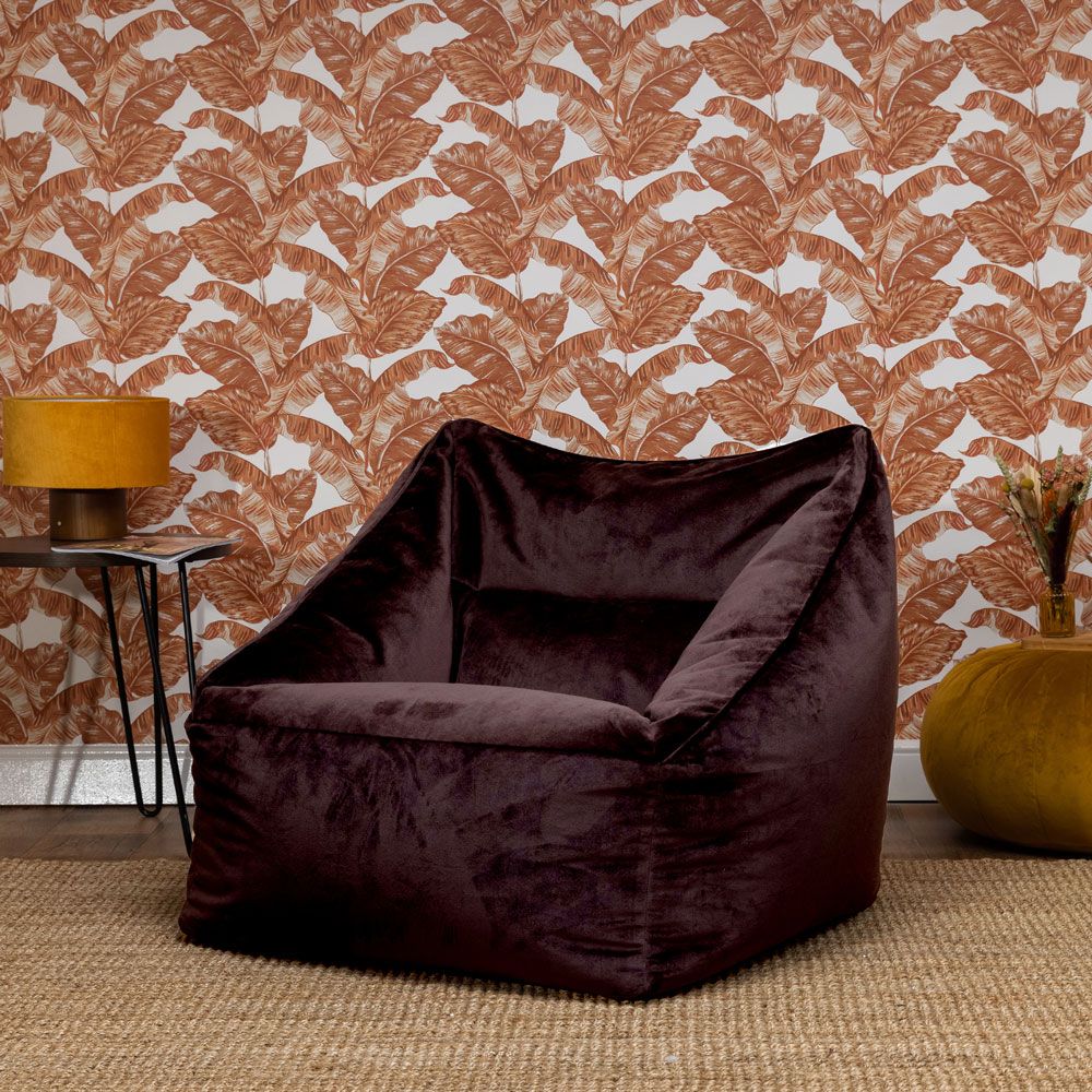 Natalia Velvet Armchair Bean Bag, Chocolate Brown