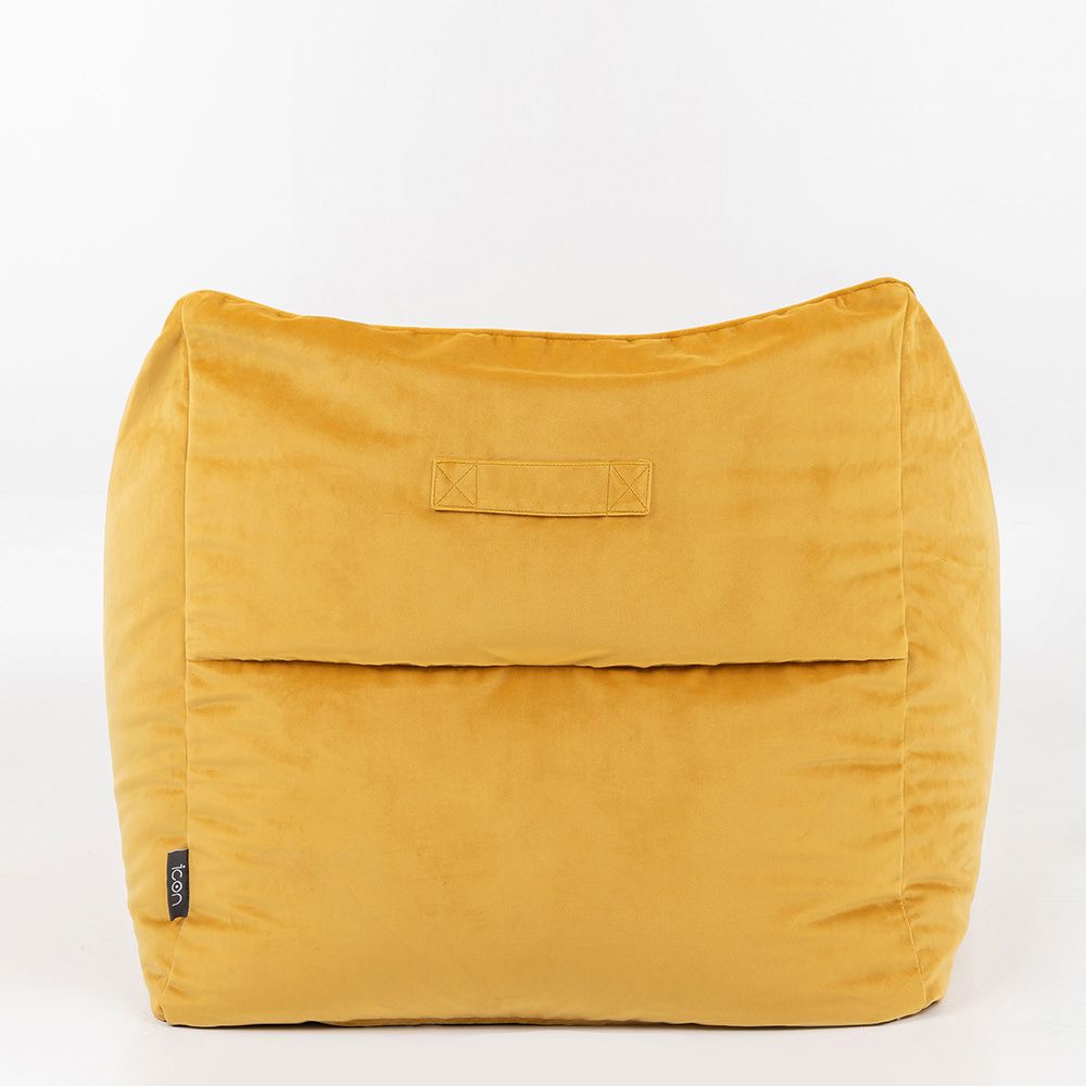 icon® Natalia Velvet Armchair Bean Bag, Ochre Yellow