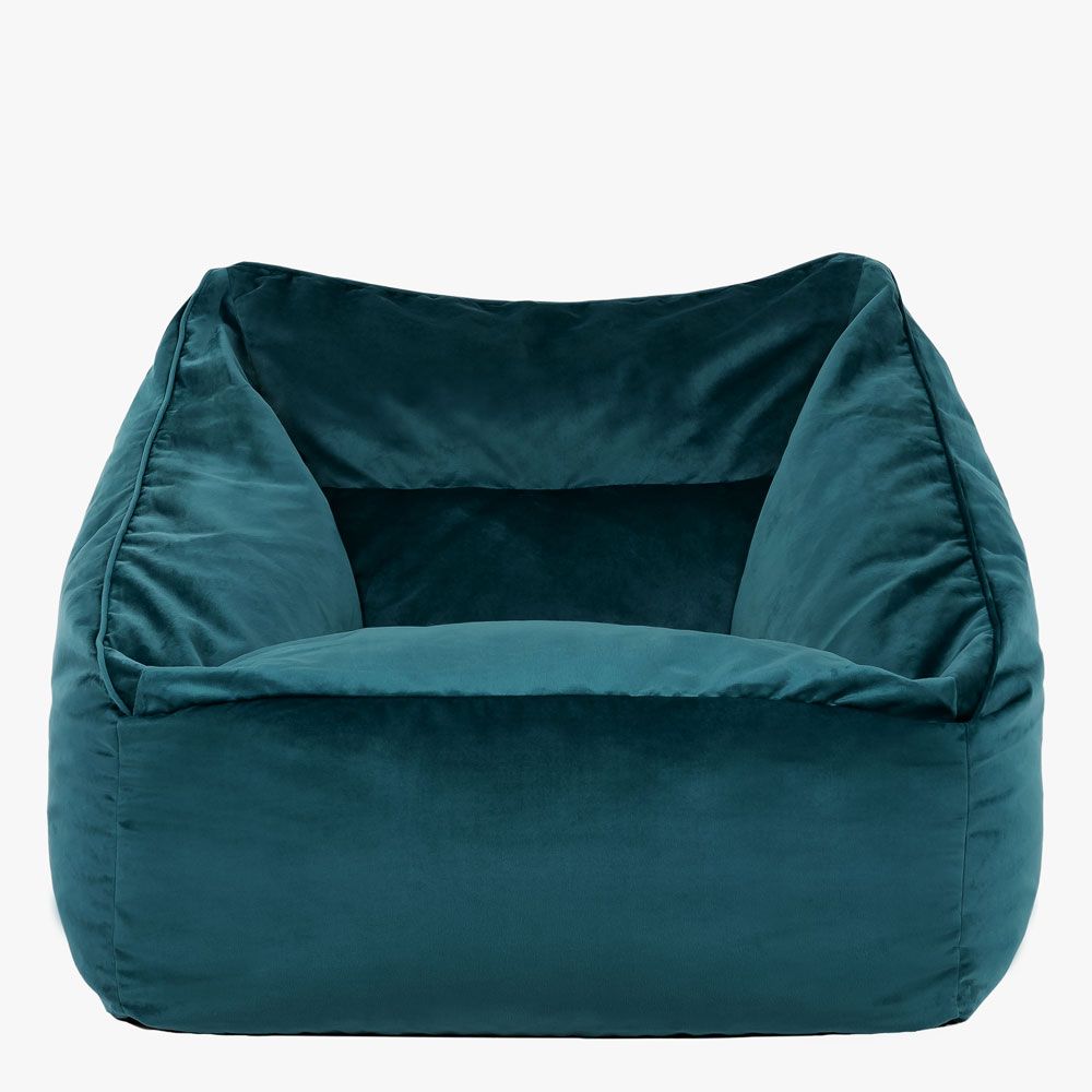 Natalia Velvet Armchair Bean Bag, Teal