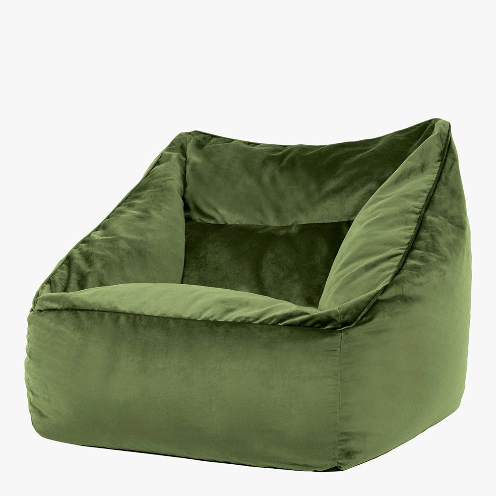 Natalia Velvet Armchair Bean Bag, Sage Green