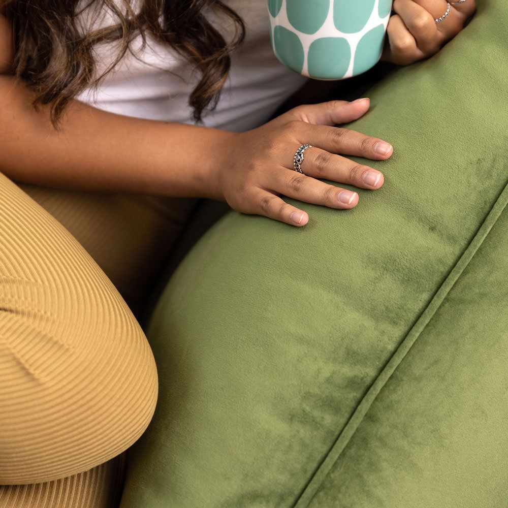 Natalia Velvet Armchair Bean Bag, Sage Green