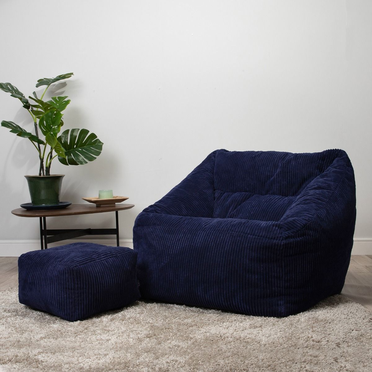 icon® Natalia Cord Armchair Bean Bag & Footstool