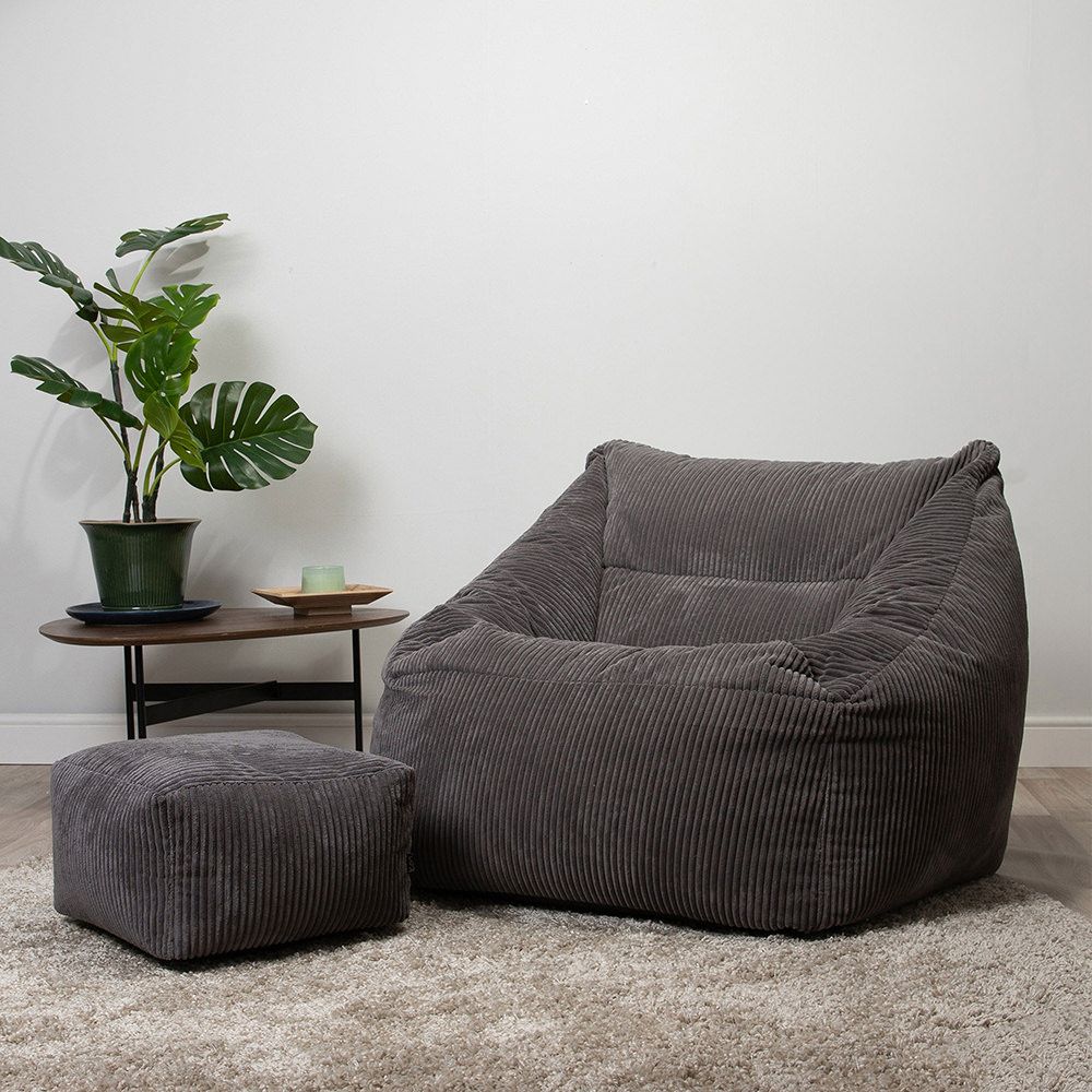 icon® Natalia Cord Armchair Bean Bag & Footstool