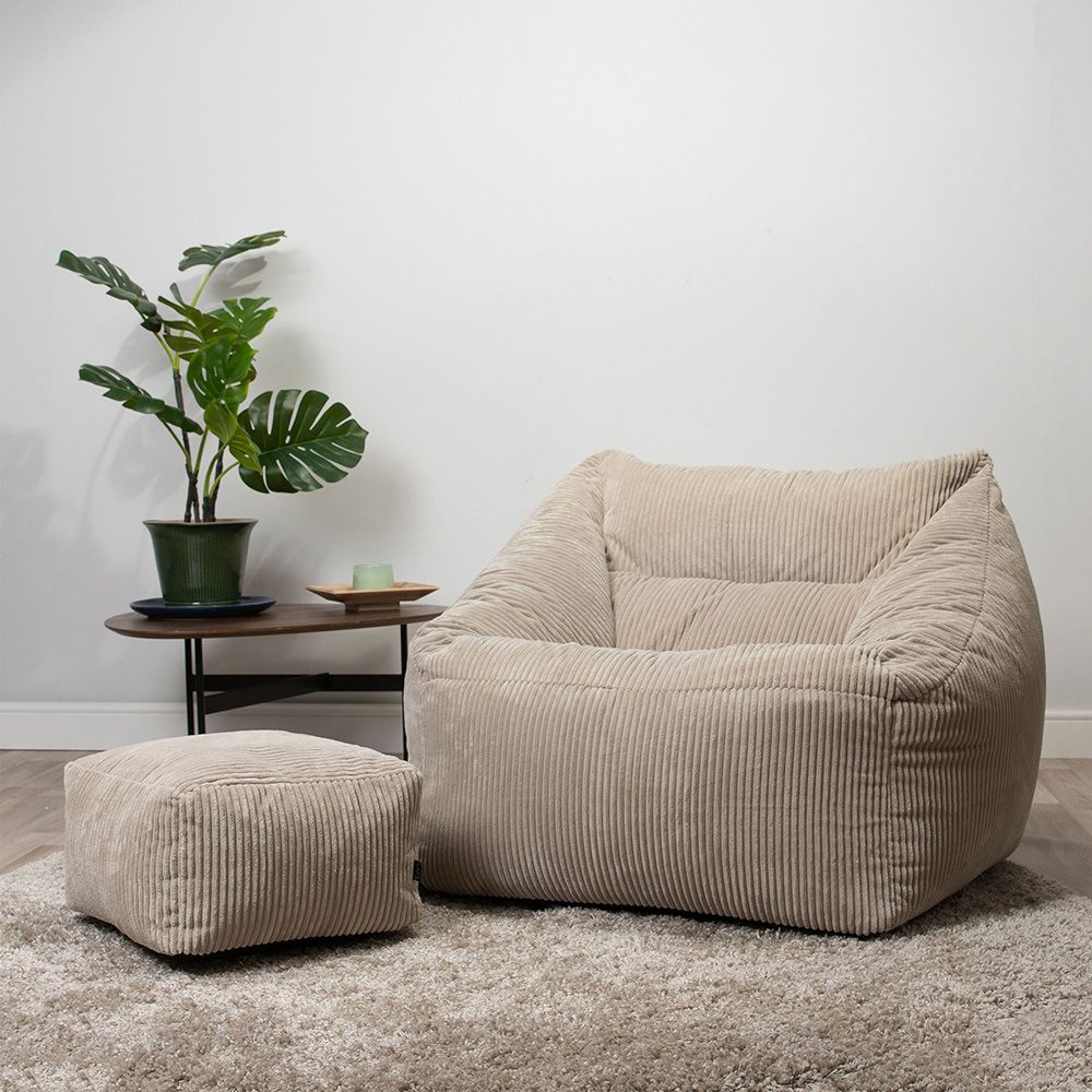 icon® Natalia Cord Armchair Bean Bag & Footstool