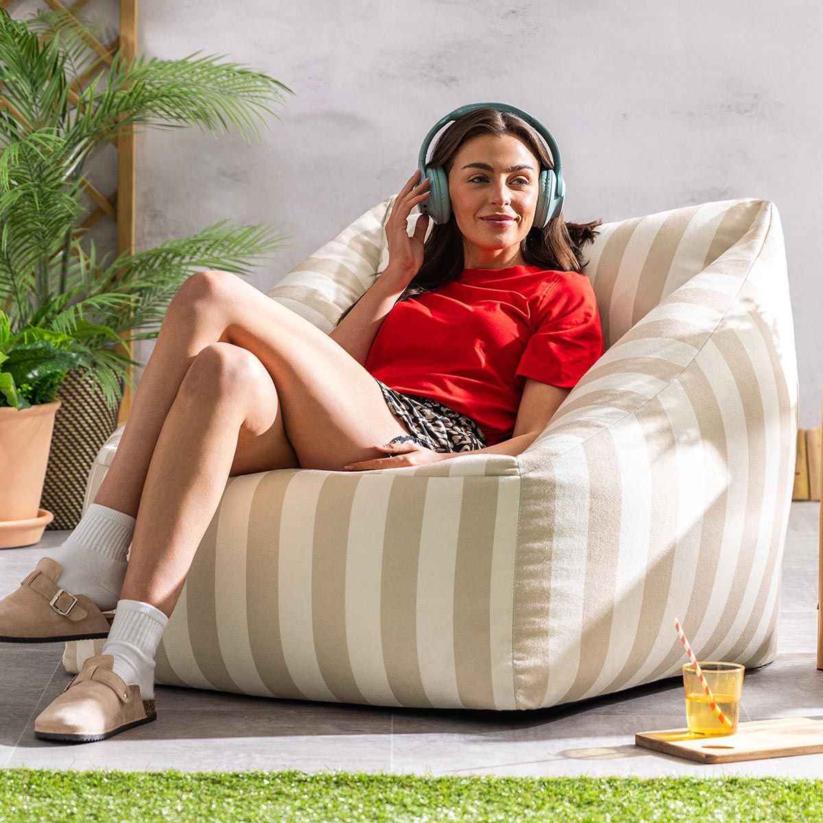 icon® Natalia Striped Woven Armchair Bean Bag