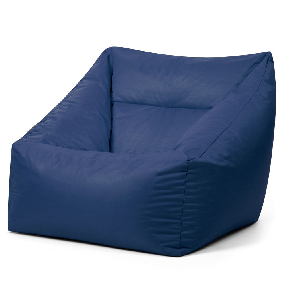 Navy Blue Bean Bag Armchair Indoor Outdoor Side View