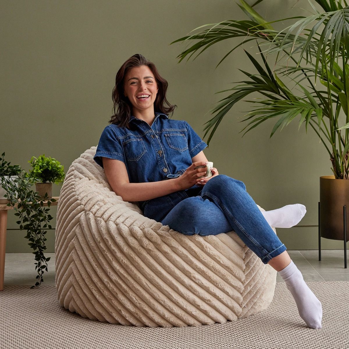icon® Cocoon Ribbed Faux Fur Chair