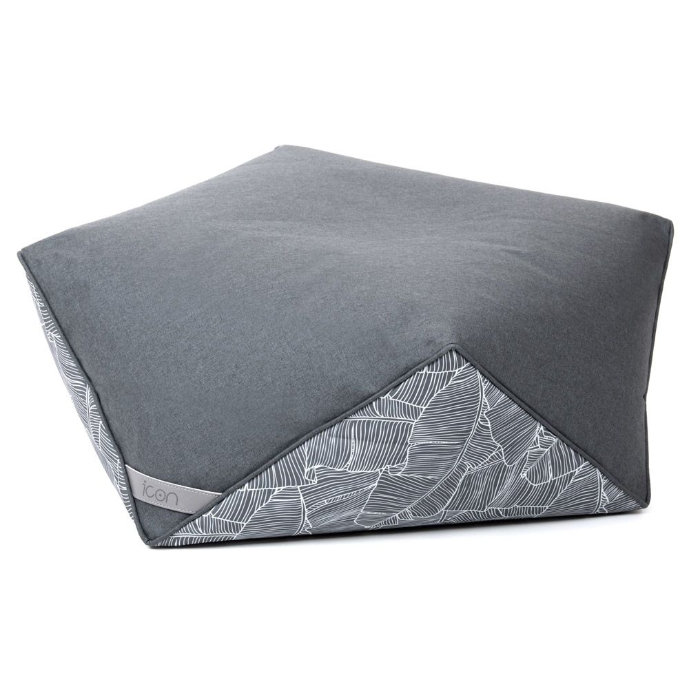 Grey palm print diamond bean bag pouffe