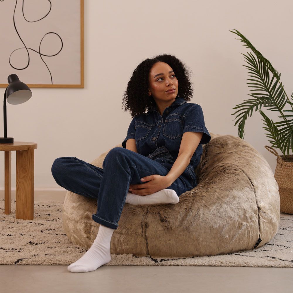 icon® Ottawa Faux Fur Bean Bag, Mink
