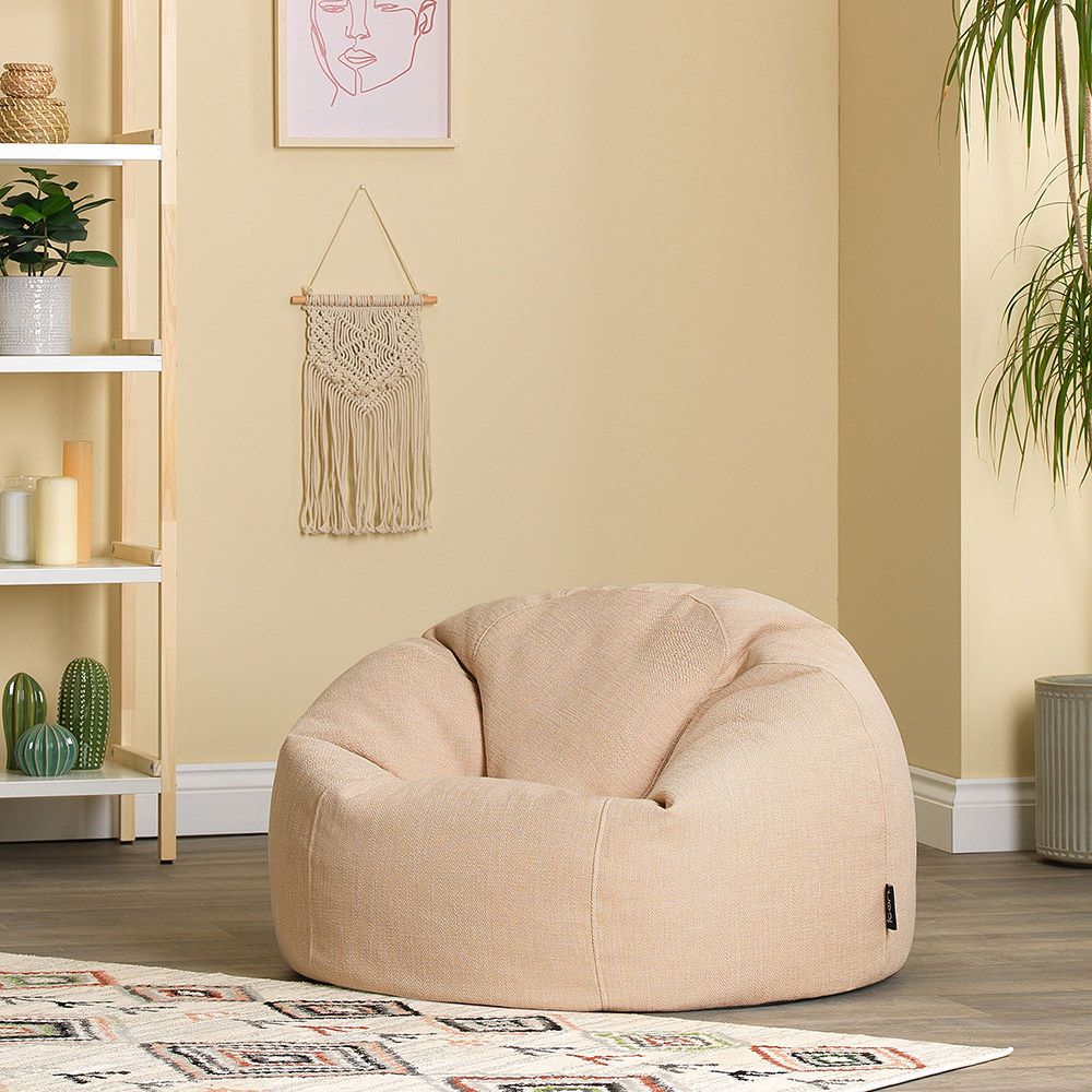 icon® Lina Classic Bean Bag in natural in living room