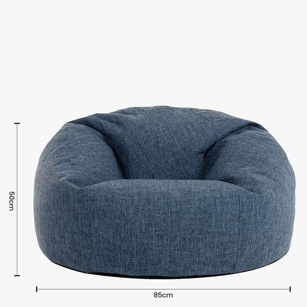 Dimensions of icon Lina Classic Bean Bag in navy blue height 50cm x width 85cm 