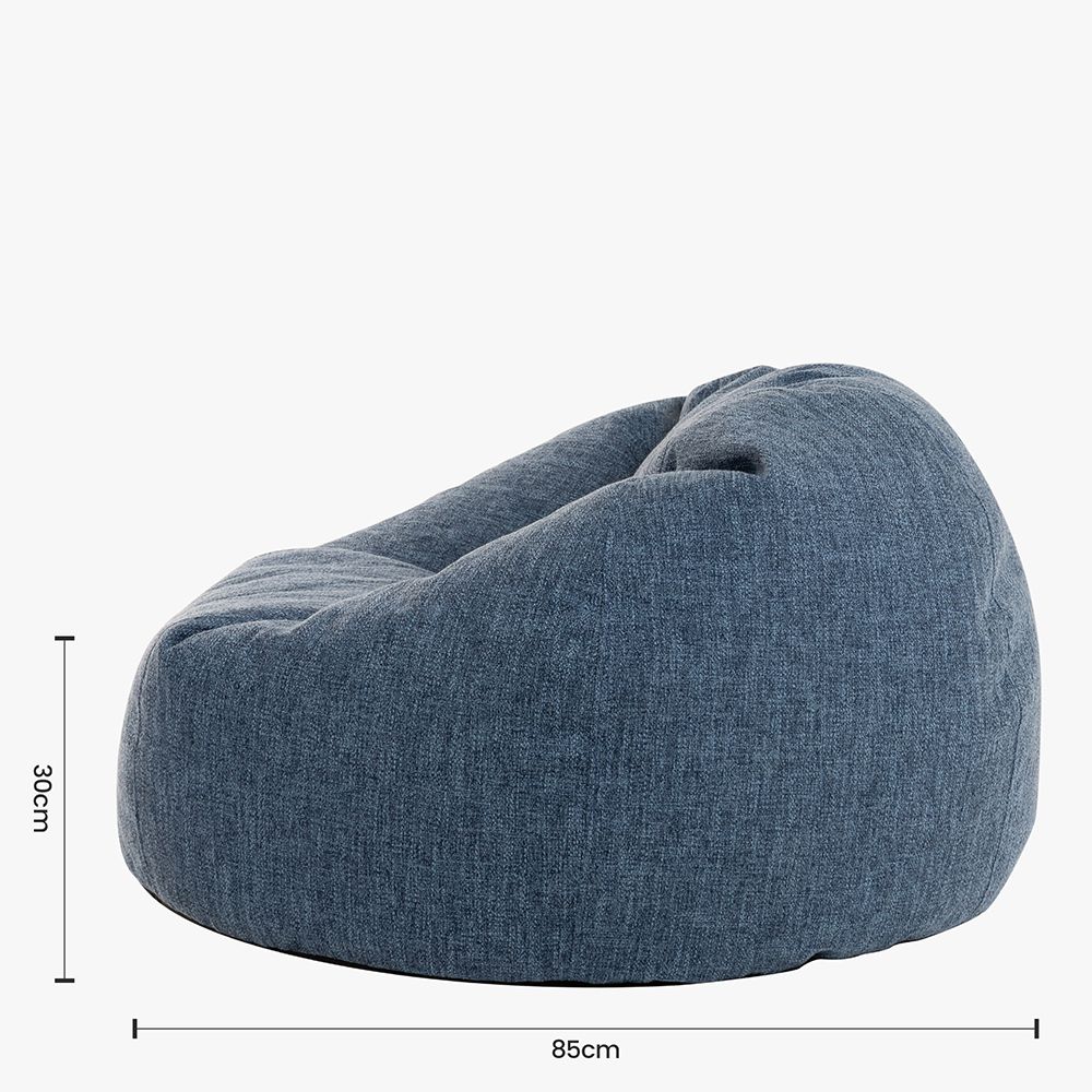 Dimensions of icon Lina Classic Bean Bag in navy blue seat height 30cm x depth 85cm