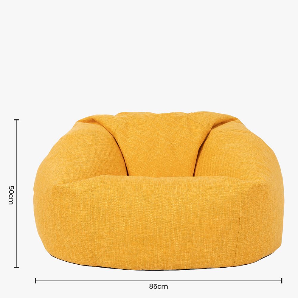 Dimensions of icon Lina Classic Bean Bag in ochre yellow height 50cm x width 85cm
