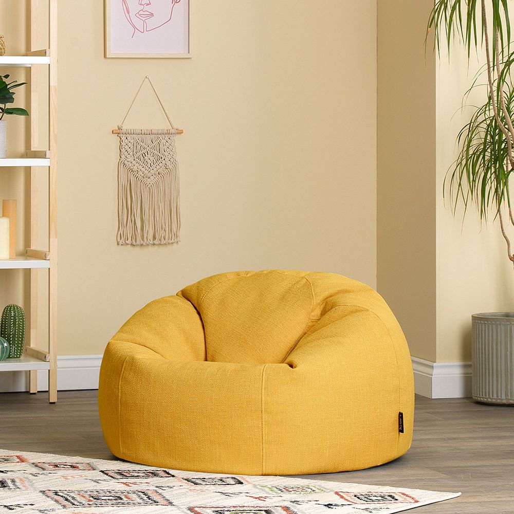 icon® Lina Classic Bean Bag in ochre in living room