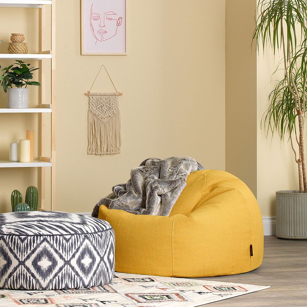 icon® Lina Classic Bean Bag, Ochre Yellow