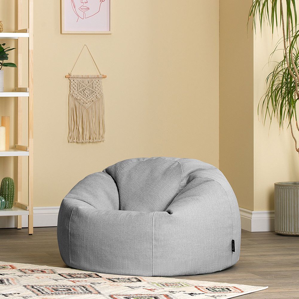 icon® Lina Classic Bean Bag in grey in living room